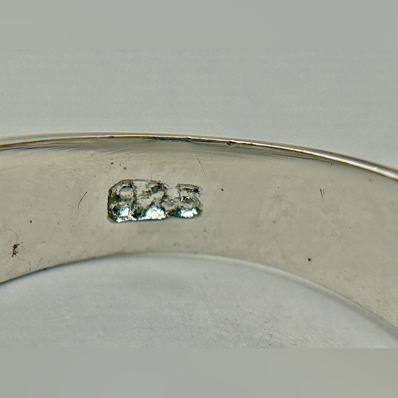 EUC sz8.25 JH Insp. 2CT BEZEL blue stone 925/18k FLORAL ORNATE DOME ring - Picture 6 of 15